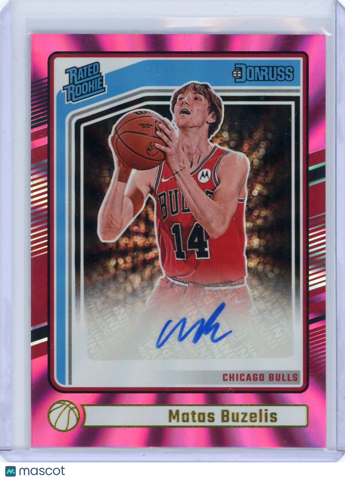 Matas Buzelis - 2024-25 Panini Donruss Rated Rookie Pink Laser Auto 255