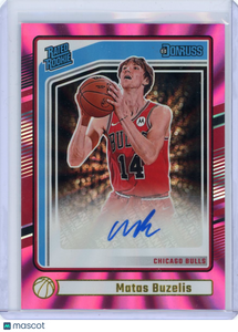 Matas Buzelis - 2024-25 Panini Donruss Rated Rookie Pink Laser Auto 255