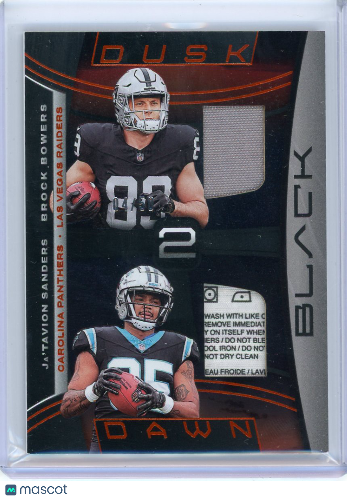 Brock Bowers/Ja'Tavion Sanders - 2024 Panini Black Dusk Rookie 4/50 Jersey