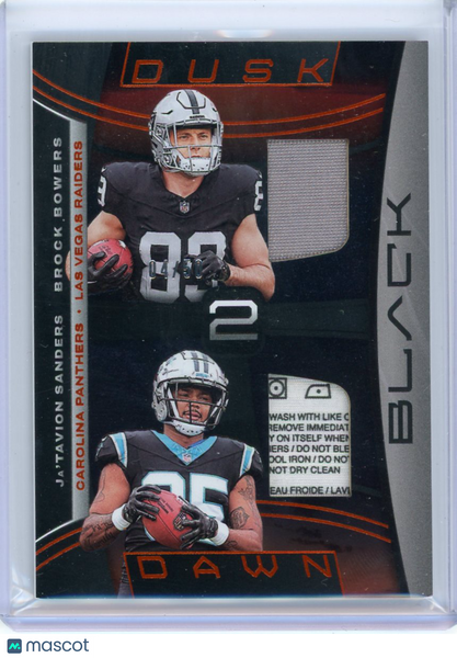 Brock Bowers/Ja'Tavion Sanders - 2024 Panini Black Dusk Rookie 4/50 Jersey