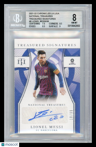 Lionel Messi - 2021 National Treasures Treasured Signatures BGS 18 /99
