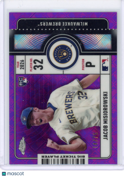 Jacob Misiorowski - 2026 Topps Chrome Logofractor Purple Big Ticket /75