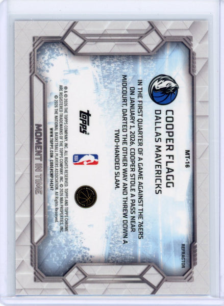 Cooper Flagg - 2025-26 Topps Chrome Moment in Time Refractor Rookie