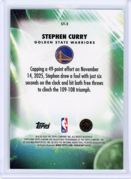 Stephen Curry - 2025-26 Topps Chrome Stratospheric Stars Blue Refractor /150