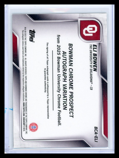 Eli Bowen - 2025 Bowman University Chrome Topps Auto Black Wave 9/10