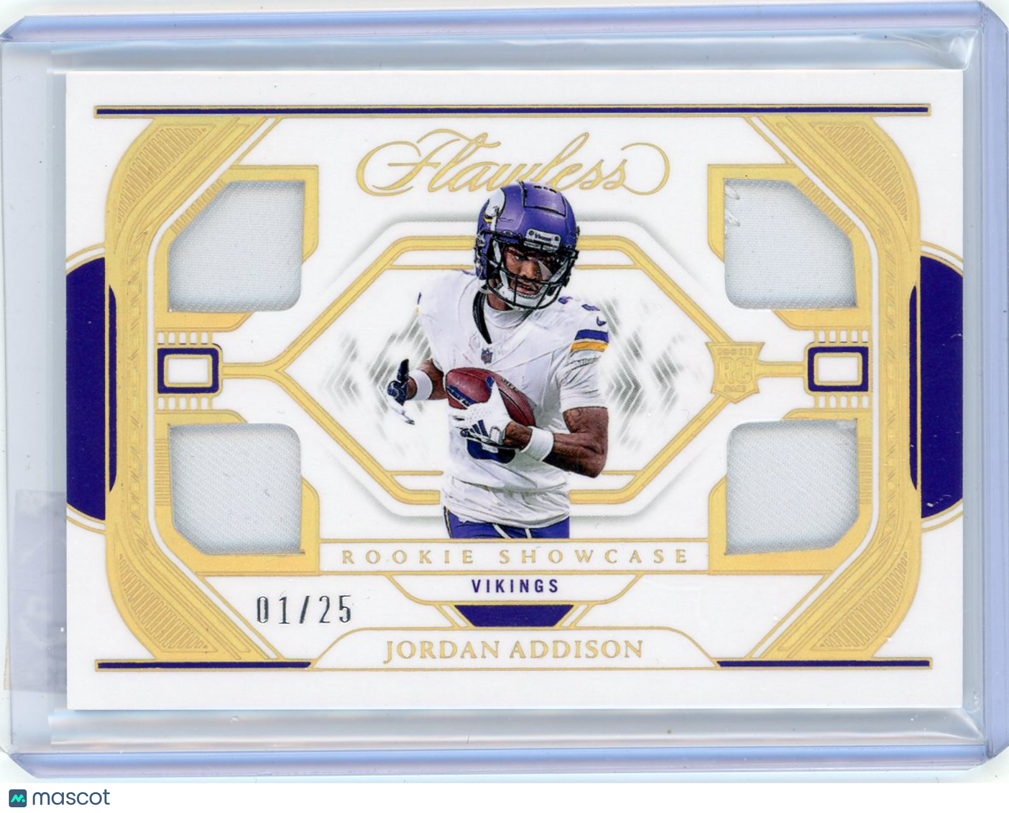 Jordan Addison - 2024 Panini Flawless Rookie Showcase Rookie 01/25 Patch