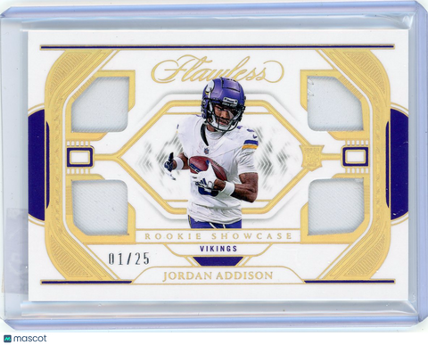 Jordan Addison - 2024 Panini Flawless Rookie Showcase Rookie 01/25 Patch