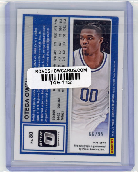 Otega Oweh - 2026 Donruss Silver Optic Auto /99