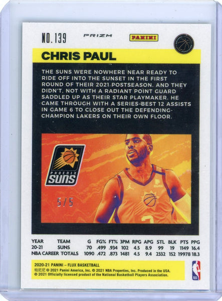 Chris Paul - 2020-21 Panini Prizm Flux 2021 Green Shimmer 5/5