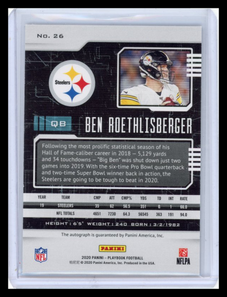 Ben Roethlisberger - 2020 Panini Playbook Football Auto