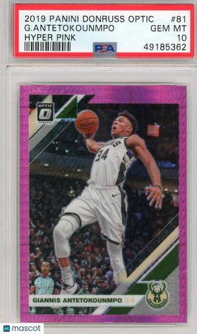G. Antetokounmpo - 2019 Panini Donruss Optic Hyper Pink PSA 10