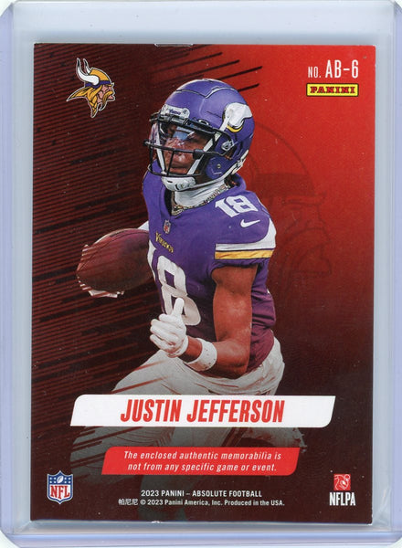 Justin Jefferson - 2023 Panini Absolute Burners Nike Patch 1/1 Platinum AB-6