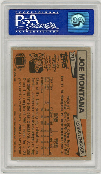 Joe Montana - 1981 Topps Football #216 PSA 8