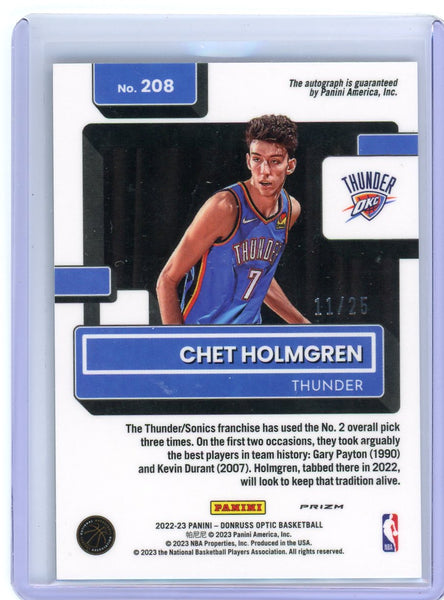 CHET HOLMGREN - 2022 Panini Donruss Optic Black Pandora Rated Rookie Auto /25