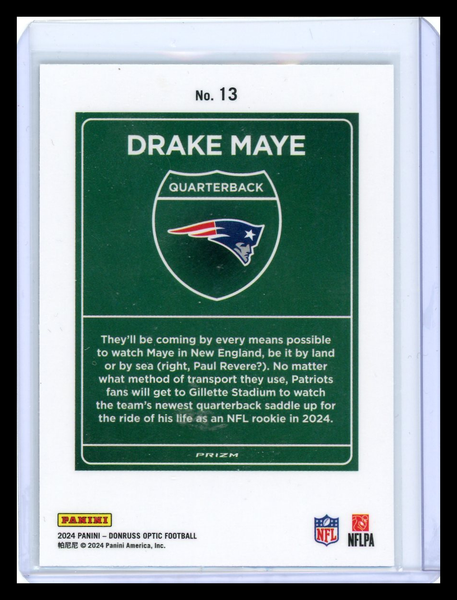 Drake Maye - 2024 Panini Donruss Optic Downtown RC