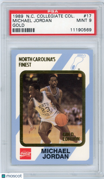 Michael Jordan - 1989 Collegiate Collection North Carolina Coll. Gold #17 PSA 9