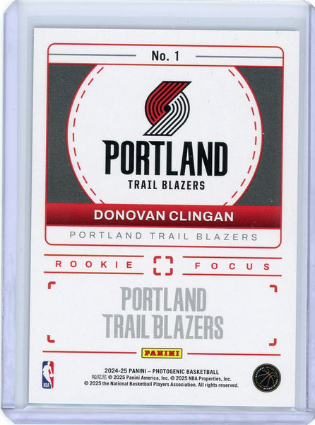 Donovan Clingan - 2024-25 Panini Photogenic Rookie Focus Wedges RC 04/49