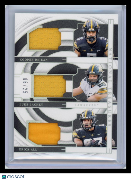 Cooper DeJean Erick All Luke Lachey - 2024  National Treasures Triple Jersey /25