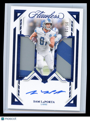 Sam LaPorta - 2024 Panini Flawless Football 05/10 Patch