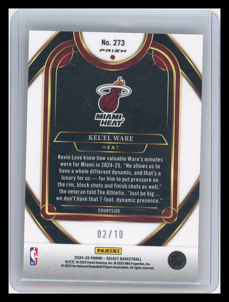 Kel'el Ware - 2024 Panini Select Prizm Courtside Gold Disco Rookie /10