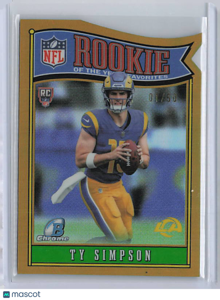 Ty Simpson - 2026 Bowman Chrome Gold Rookie of the Year Favorites /50