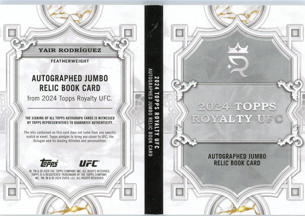 Yair Rodriguez - 2024 Topps Royalty UFC Booklet Autograph Jumbo Relic 17/25