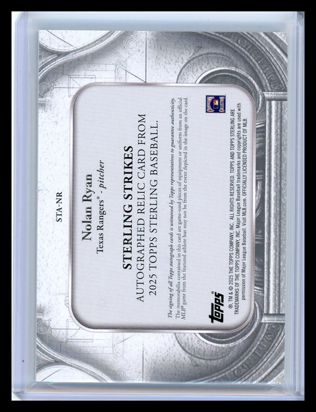 Nolan Ryan - 2025 Topps Sterling Autograph Bat Relic Relic/Patch