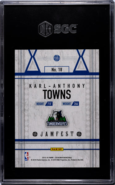 KARL-ANTHONY TOWNS-2015 Basketball Excalibur Silver RC 2/70 SGC 10