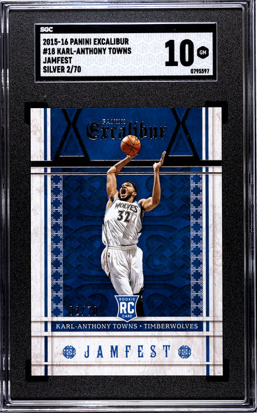 KARL-ANTHONY TOWNS-2015 Basketball Excalibur Silver RC 2/70 SGC 10