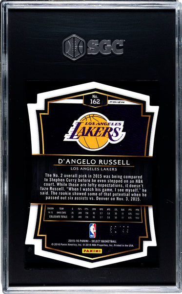 D'ANGELO RUSSEL-2015-16 Basketball Select Purple Die-Cut Prizm RC SGC 9