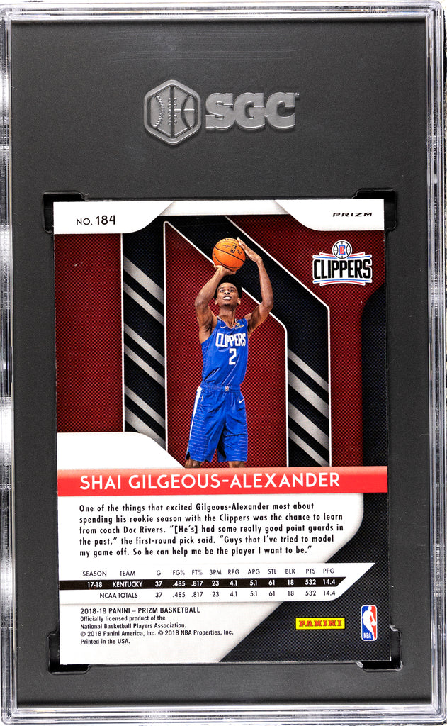 SHAI GILGEOUS-ALEXANDER-2018 Basketball Prizm Red/White/Blue RC SGC 9.5