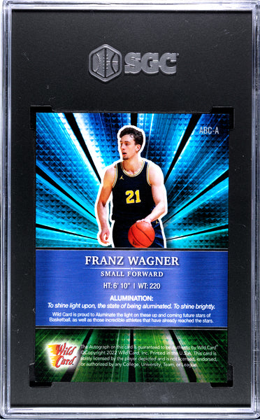 FRANZ WAGNER-2021-22 Basketball Alumination Blue Mosaic RC Auto 33/50 SGC 10/10