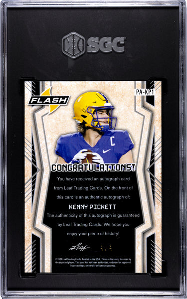 KENNY PICKETT-2022 Football Leaf Lightning Kaleido Auto 4/4 SGC 9.5/10