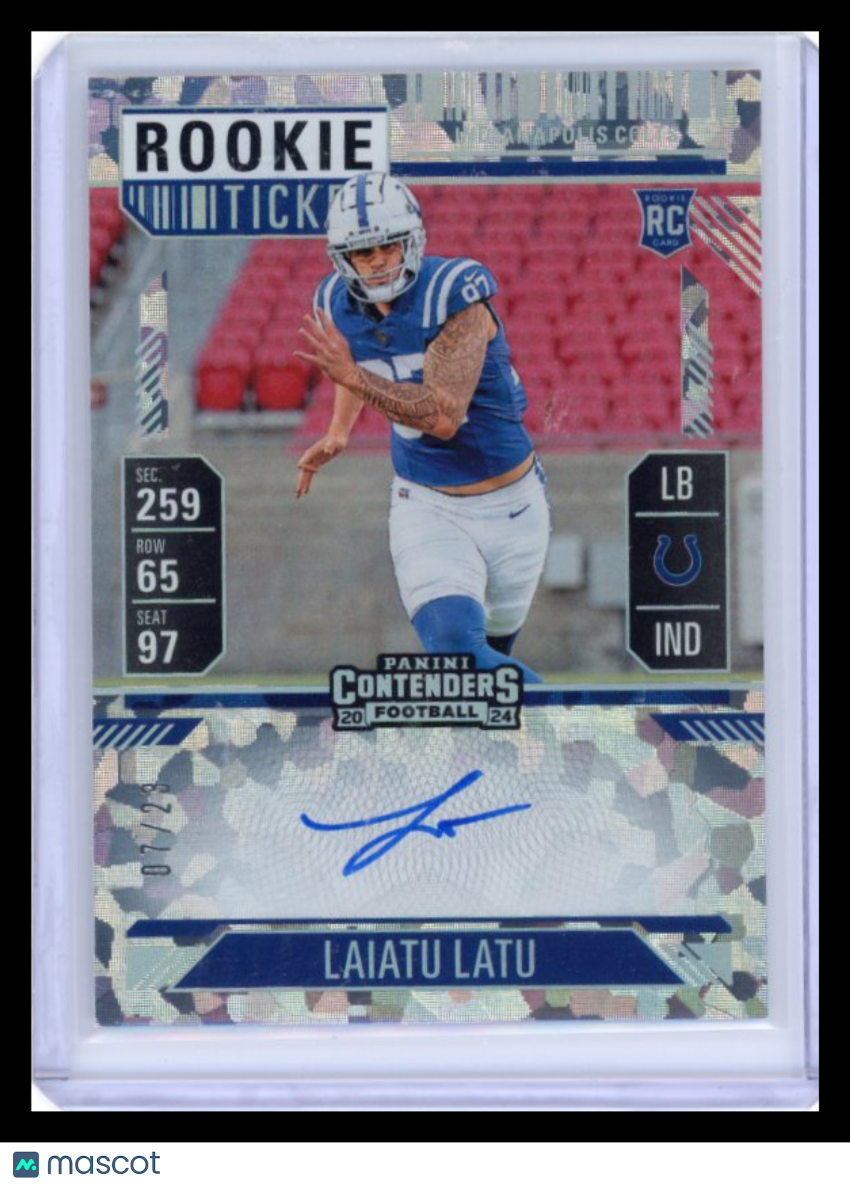 Laiatu Latu - 2025 Panini Contenders Football Rookie Ticket Cracked Ice 07/23