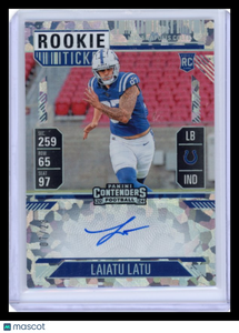 Laiatu Latu - 2025 Panini Contenders Football Rookie Ticket Cracked Ice 07/23