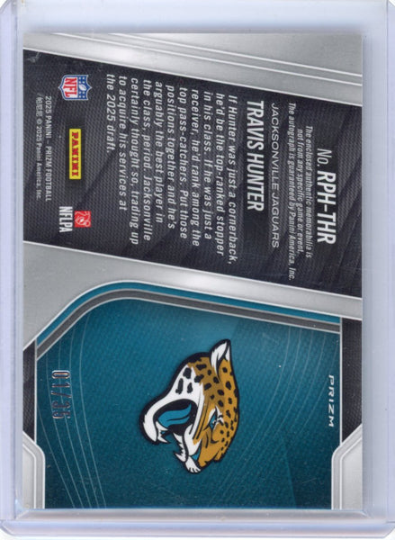 Travis Hunter 2025 Prizm Football Red Shimmer Rookie Patch Auto 1/35