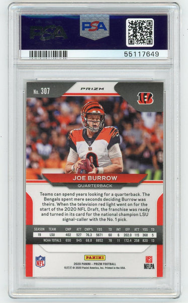 Joe Burrow - 2020 Panini Prizm Lazer Rookie #307 PSA 10