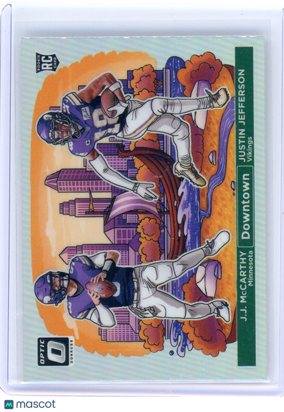 JJ MCCARTHY JUSTIN JEFFERSON - 2024 Donruss Optic Dual Downtown Rookie CASE HIT