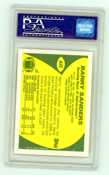 Barry Sanders - 1989 Topps Traded PSA 9