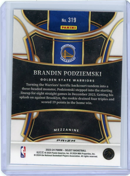 Brandin Podziemski - 2023-24 Panini Select Prizm Mezzanine Zebra Case Hit RC