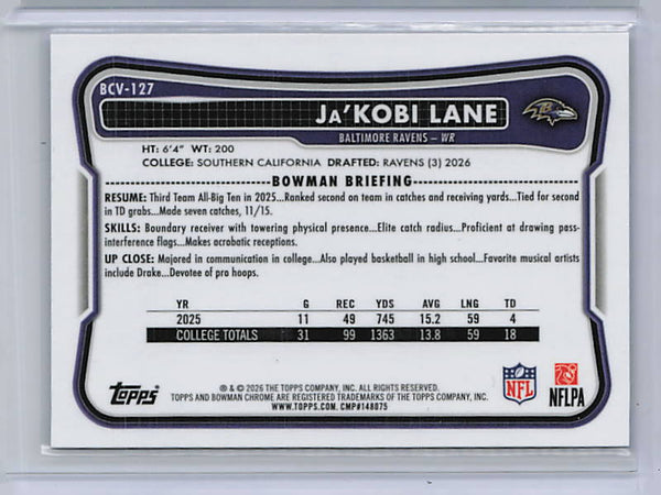 Ja'Kobi Lane - 2026 Bowman Chrome Purple Wave Rookie /75