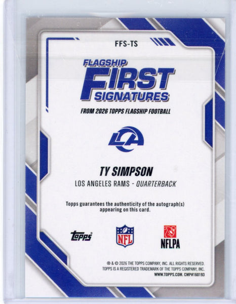 Ty Simpson - 2026 Topps Flagship First Signatures Rookie Auto