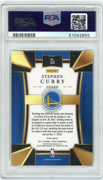 Stephen Curry - 2017 Panini Select Tri Color Prizm #32 PSA 10