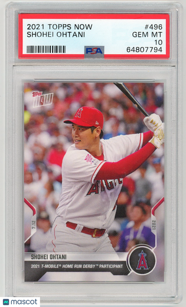Shohei Ohtani - 2021 Topps Now Home Run Derby #496 PSA 10