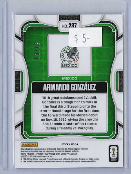 Armando Gonzalez - 2026 Prizm World Cup Rookie Pink Wave /45