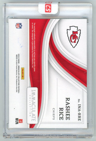 RASHEE RICE - 2023 Panini Immaculate Rookie Patch Auto Green /18 INA-RRE