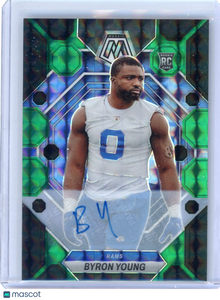 Byron Young - 2023 Panini Mosaic Football Green Black 09/25 RC