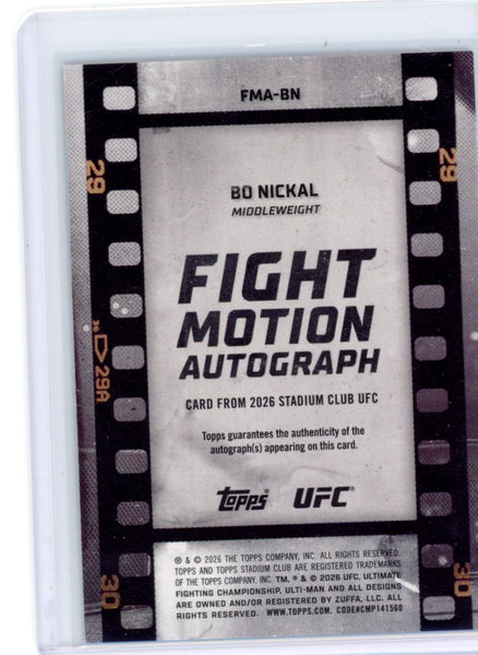 Bo Nickal 2026 UFC Stadium Club Teal Fight Night Auto /99