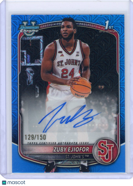 Zuby Ejiofor - 2025-26 Bowman Basketball Blue Mega Box Refractor Auto /150