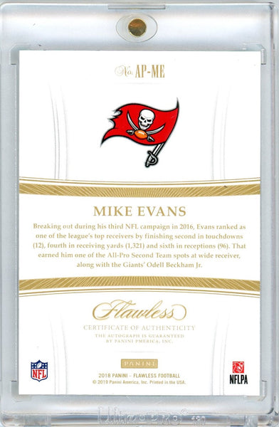 Mike Evans - 2018 Panini Flawless Blue Auto #1/3 JSY # ALL-PRO INK